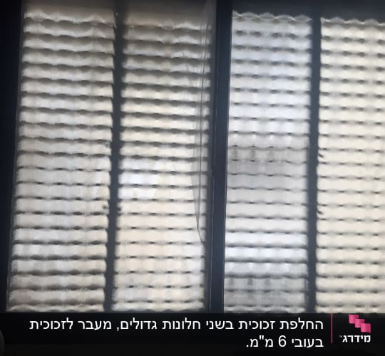 חלון עם תריסים סגורים מעל כיריים במטבח